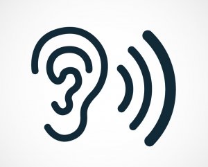 clipart of an ear and listening sound waves