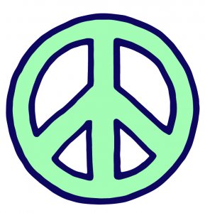 bright green peace sign