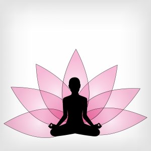 clipart of a lotus flower and person meditating 